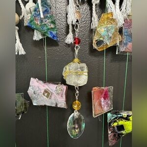 OOAK Assemblage Art Sculpture Hanging Decor Resin Handmade Mosaic Indoor/Outdoor